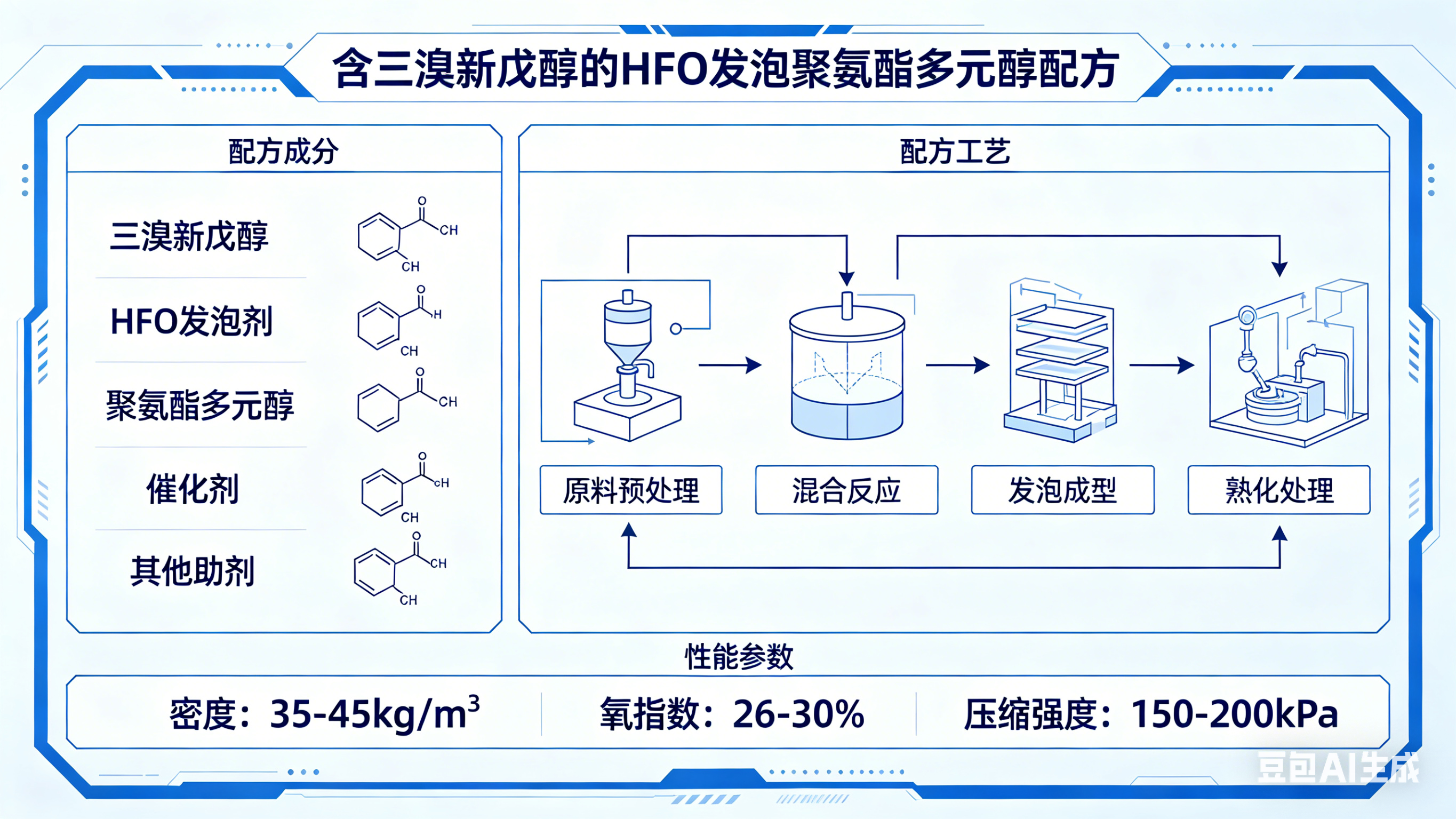 一種含三溴新戊醇的HFO發泡聚氨酯多元醇配方
